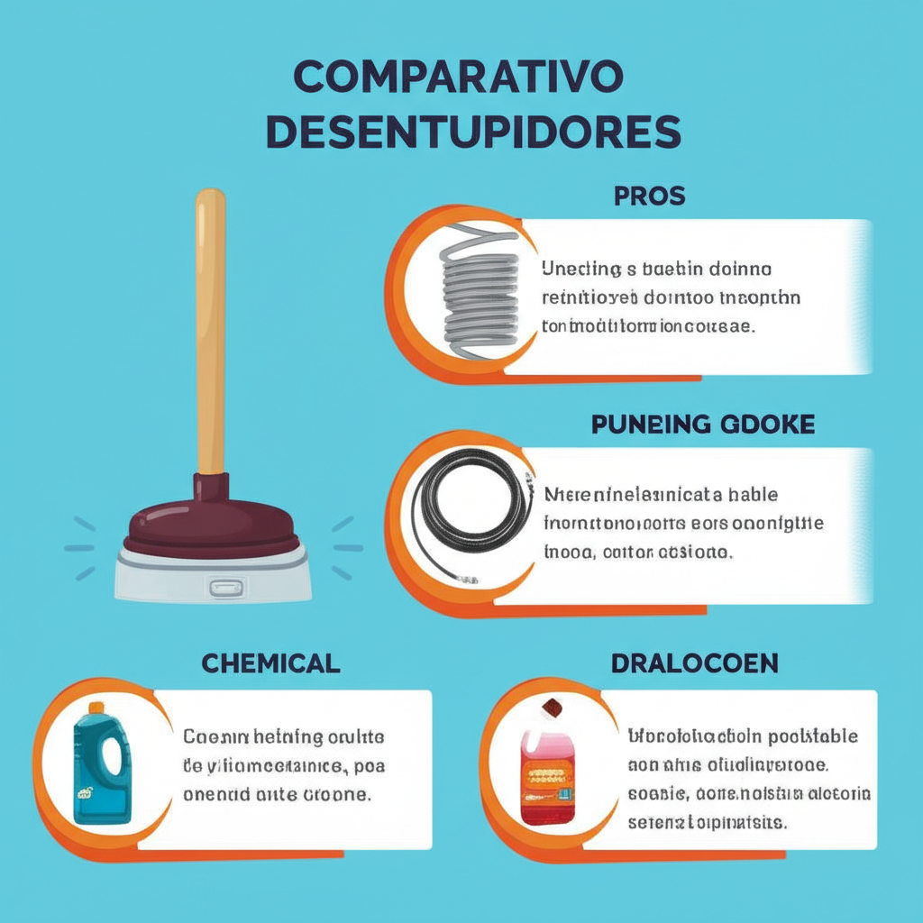 Comparativo entre diferentes tipos de desentupidores.