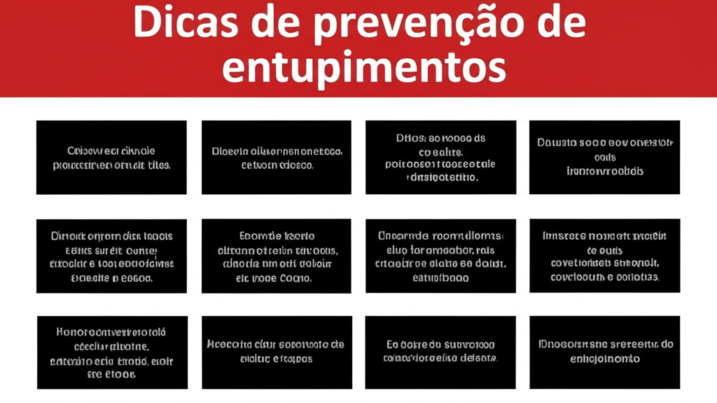 Dicas de prevenção de entupimentos.