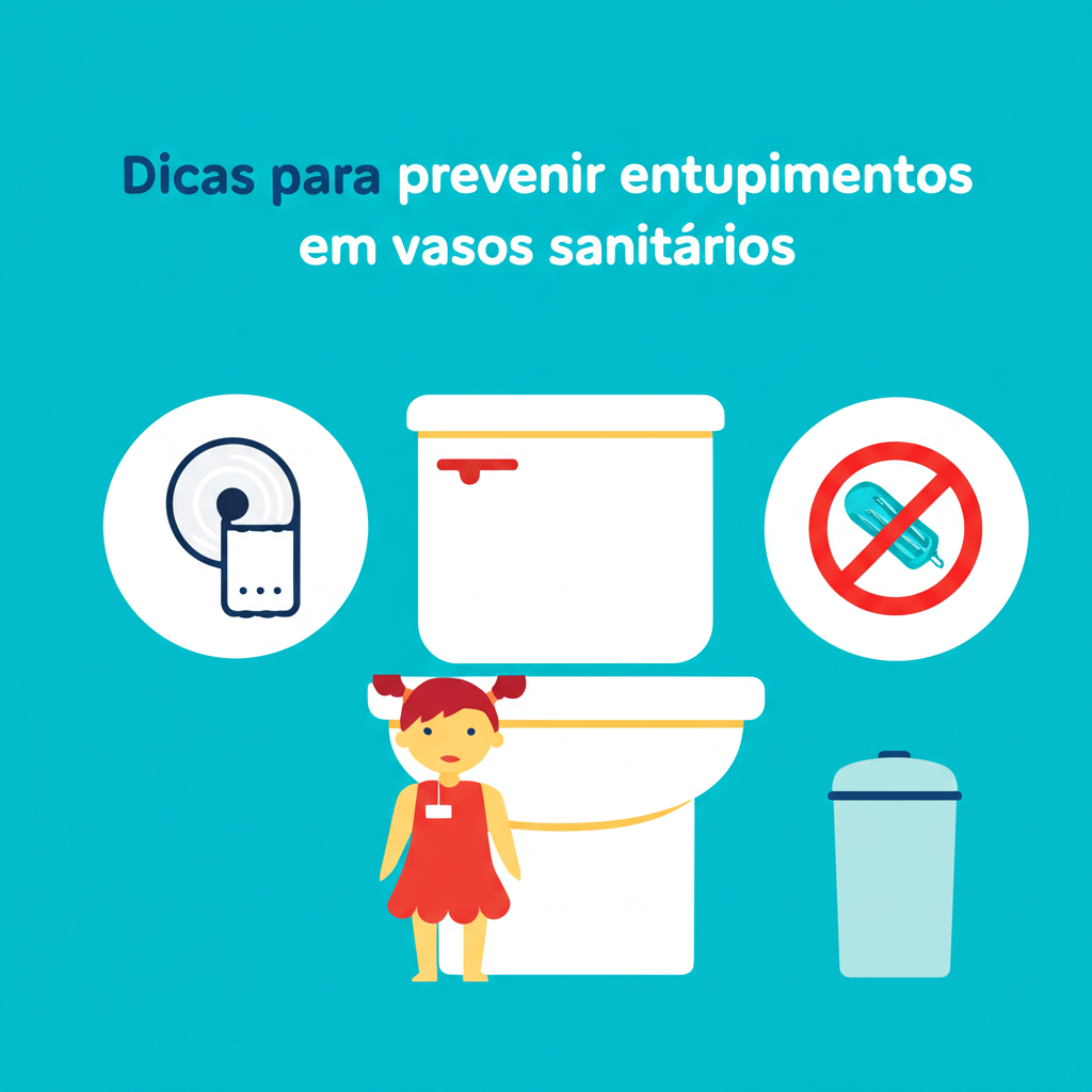 Dicas para prevenir entupimentos em vasos sanitários.