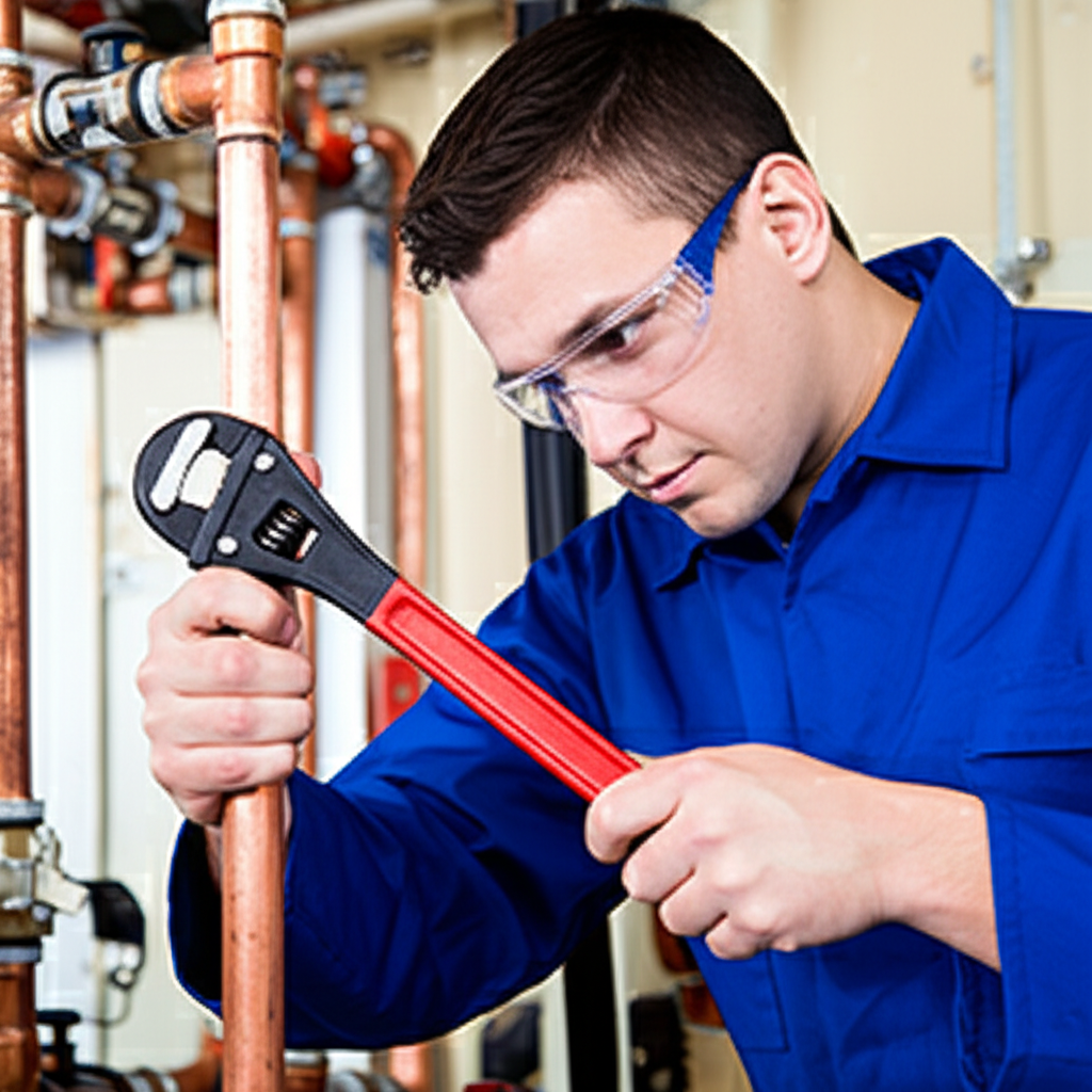 encanador realizando manutenção preventiva em tubulação de cobre