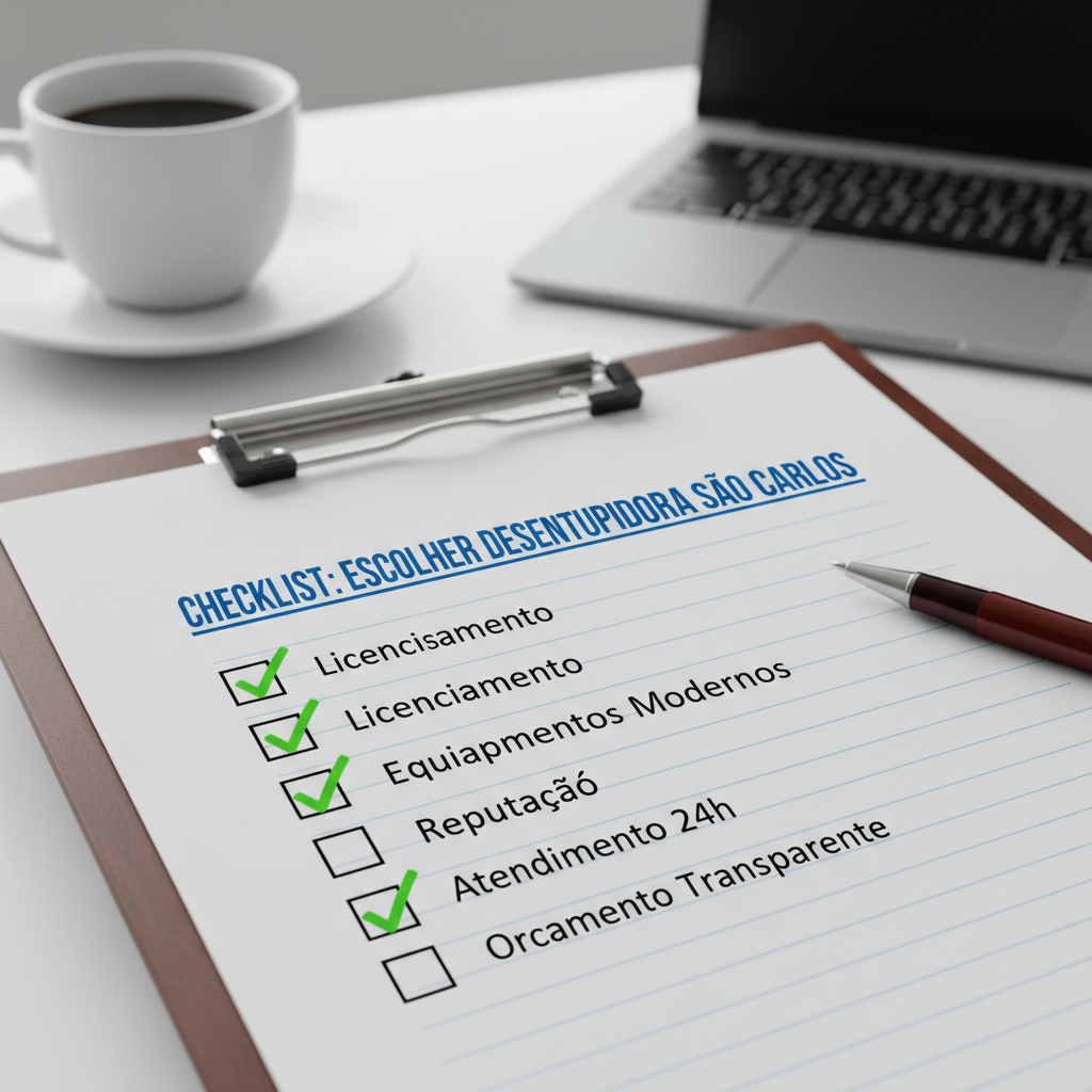 Imagem de um checklist profissional com itens como
