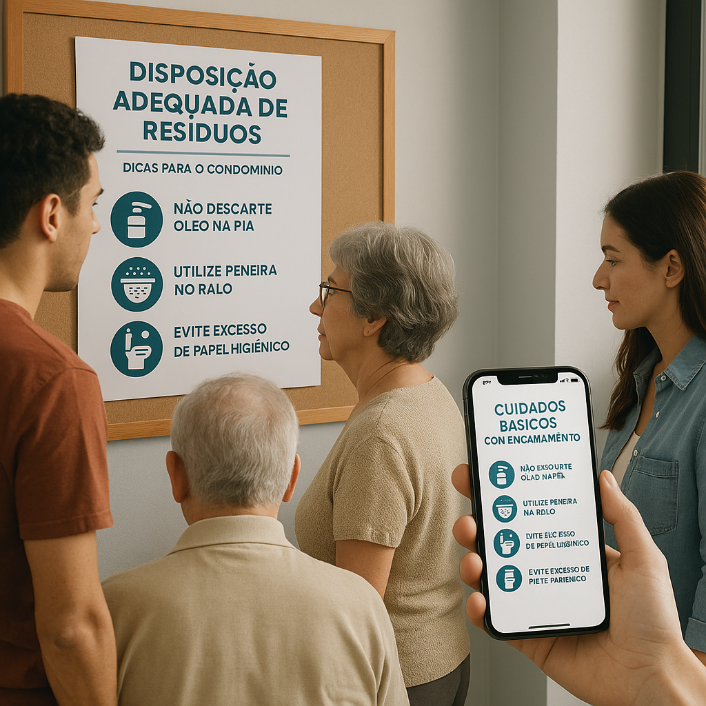 Montagem profissional exibindo ícones de certificações e selos de qualidade ao redor de um logotipo genérico de