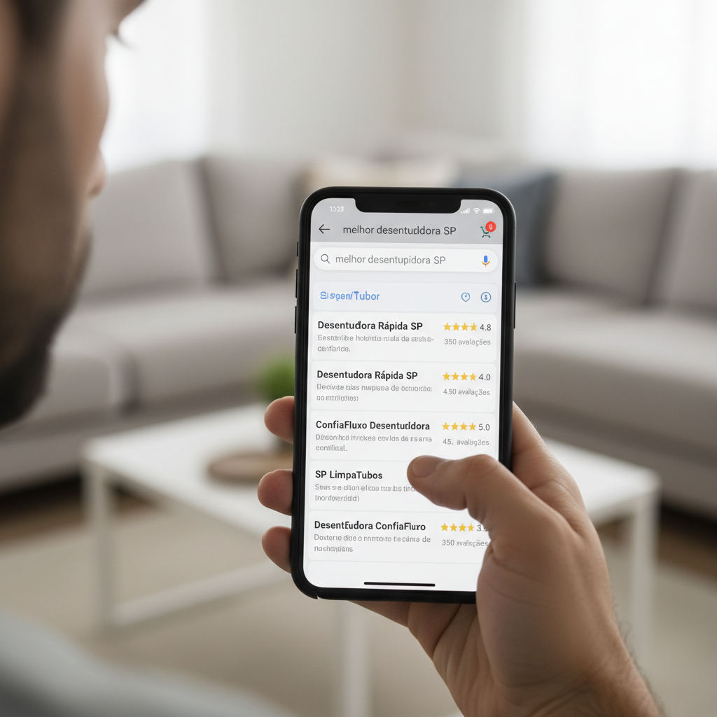 Pessoa com um smartphone pesquisando por