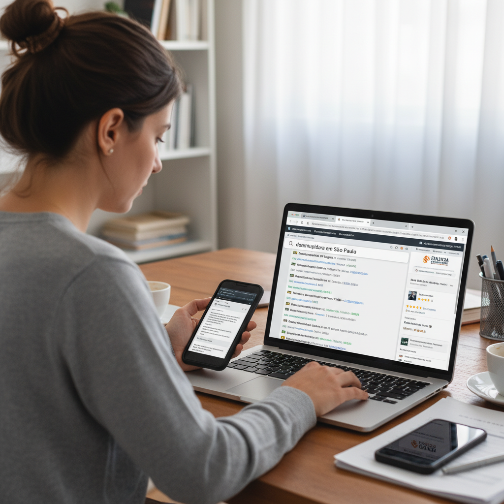 Imagem de uma equipe de desentupidores profissionais, com uniformes limpos e identificáveis, cumprimentando um cliente satisfeito em frente a um veículo de serviço moderno e bem equipado, transmitindo profissionalismo e confiança.