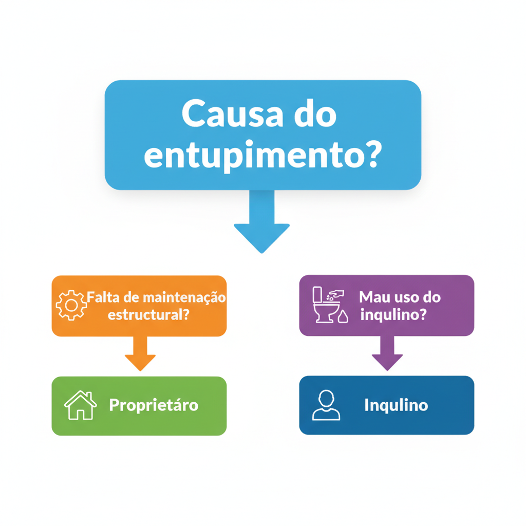 Diagrama de fluxo mostrando decisões sobre responsabilidade: 