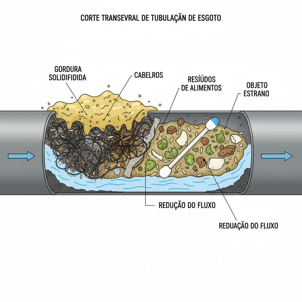 Imagem real de um técnico especializado operando um equipamento de hidrojateamento para desentupir uma tubulação de esgoto. Foco na potência do jato de água e na segurança do operador.