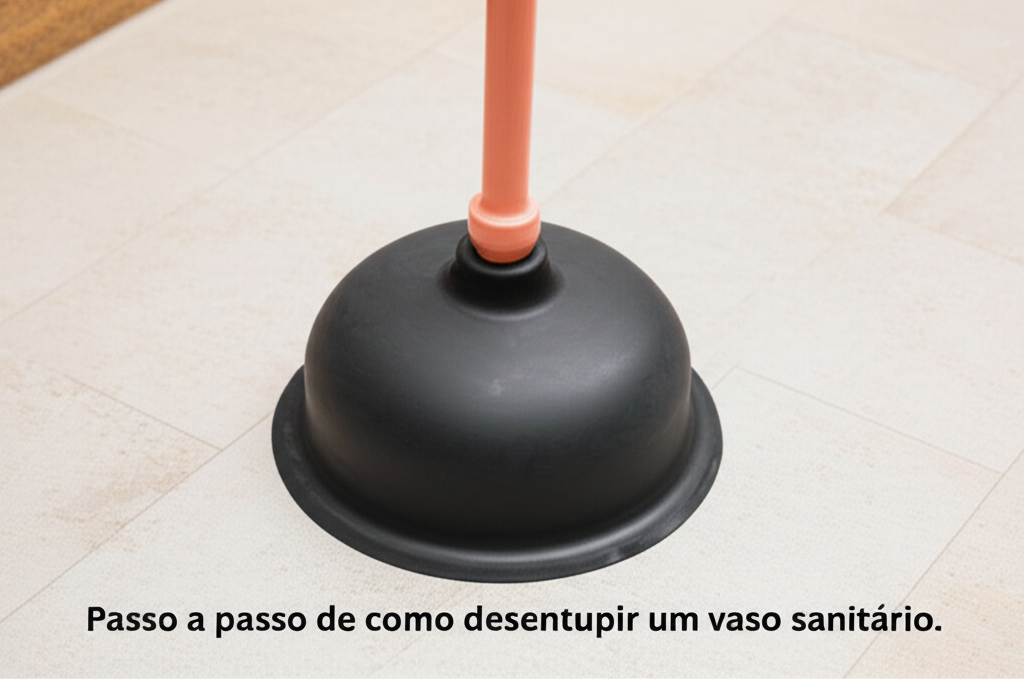 Passo a passo de como desentupir um vaso sanitário.