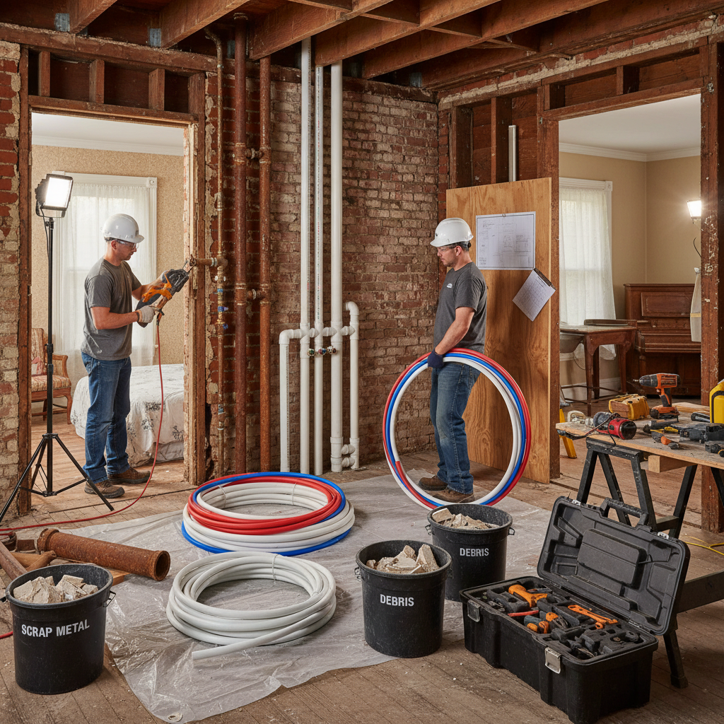 Canteiro de obras em uma casa antiga, com trechos de tubulação antiga sendo removidos e substituídos por novos tubos de PVC ou PEX, mostrando a <b>substituição de encanamento em reformas</b> de maneira profissional e organizada.” loading=”lazy”><figcaption>Canteiro de obras em uma casa antiga, com trechos de tubulação antiga sendo removidos e substituídos por novos tubos de PVC ou PEX, mostrando a <b>substituição de encanamento em reformas</b> de maneira profissional e organizada.</figcaption></figure>
<p>Em alguns casos, a reabilitação pode não ser suficiente, e a substituição de trechos ou da totalidade da tubulação torna-se a solução mais sensata e econômica a longo prazo. Essa decisão é baseada em um diagnóstico abrangente que revele:</p>
<p>*   <b>Deterioração estrutural avançada e irreversível.</b><br />*   <b>Múltiplos pontos de vazamento ou colapso.</b><br />*   <b>Problemas de declive que inviabilizam o fluxo.</b></p>
<p>A <b>reforma de encanamento antigo</b> por materiais modernos como PVC ou PEX, embora seja um investimento inicial maior, elimina definitivamente os problemas associados à infraestrutura original, valoriza o imóvel e proporciona décadas de tranquilidade. [Link Externo: Guia Técnico para Reabilitação de Redes de Esgoto – ABES (Associação Brasileira de Engenharia Sanitária e Ambiental)].</p>
</section>
<section>
<h2>Conclusão</h2>
<p>Entupimentos em casas antigas são frequentemente um reflexo de problemas estruturais acumulados ao longo do tempo. No entanto, é possível reduzir significativamente esses transtornos através de um diagnóstico preciso, da aplicação de soluções tecnológicas de reabilitação e de um robusto plano de manutenção preventiva. Adotar hábitos conscientes e estar preparado para intervenções estruturais quando necessário são passos essenciais para garantir a funcionalidade e a longevidade do seu imóvel. Não ignore os sinais; um investimento estratégico hoje pode poupar muitos custos e dores de cabeça no futuro. Para uma avaliação técnica aprofundada ou a implementação de soluções definitivas, <b>procure por empresas especializadas em desentupimento e reabilitação de sistemas hidráulicos em casas antigas</b>.</p>
</section>
<section>
<h2>FAQ</h2>
<h3>Qual a diferença entre um entupimento comum e um problema estrutural em casas antigas?</h3>
<p>Entupimentos comuns são geralmente causados por acúmulo de detritos pontuais. Problemas estruturais em casas antigas são devido à degradação dos materiais (corrosão), falhas de projeto (declive) ou danos externos (raízes), que causam entupimentos recorrentes e mais severos.</p>
<h3>A vídeo inspeção é cara? Vale a pena o investimento?</h3>
<p>O custo da vídeo inspeção é um investimento que se paga. Ela evita gastos maiores com quebra de paredes e pisos desnecessários ao localizar a causa exata do problema, permitindo uma solução direcionada e mais econômica a longo prazo.</p>
<h3>O que posso fazer para prevenir entupimentos em minha casa antiga?</h3>
<p>Adote hábitos conscientes de descarte (não jogue óleo na pia, use peneiras nos ralos), realize limpezas periódicas de sifões e caixas de gordura, e considere inspeções profissionais anuais com hidrojateamento preventivo.</p>
<h3>Quando devo considerar a substituição completa do encanamento?</h3>
<p>A substituição é indicada em casos de corrosão avançada, colapsos da tubulação, múltiplos vazamentos ou problemas de declive que não podem ser corrigidos com reabilitação. Um diagnóstico profissional detalhado é crucial para essa decisão.</p>
<h3>A reabilitação sem quebra (No-Dig) funciona em qualquer tipo de tubulação antiga?</h3>
<p>A tecnologia No-Dig é versátil e funciona na maioria dos tipos de tubulações (PVC, ferro fundido, barro). No entanto, a viabilidade depende da extensão do dano e do diâmetro da tubulação, sendo essencial uma avaliação prévia por um especialista.</p>
</section>
<section>
<h2>Links Externos</h2>
<p><strong>Guia Técnico para Reabilitação de Redes de Esgoto:</strong><br />
      <a href=