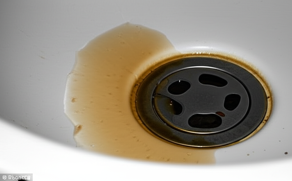 água de esgoto retornando pelo ralo como sinal de alerta de problemas