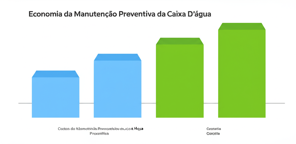 Gráfico mostrando a economia gerada pela manutenção preventiva da caixa d'água.