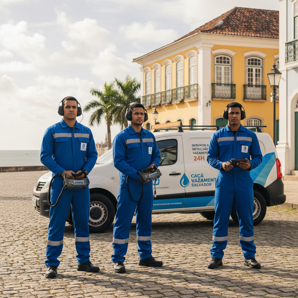 Equipe de caça vazamento pronta para atender em Salvador.
