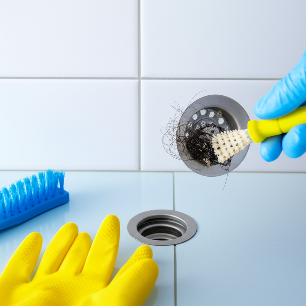 Limpeza e manutenção de ralos para evitar o acúmulo de resíduos e a proliferação de odores de esgoto.
