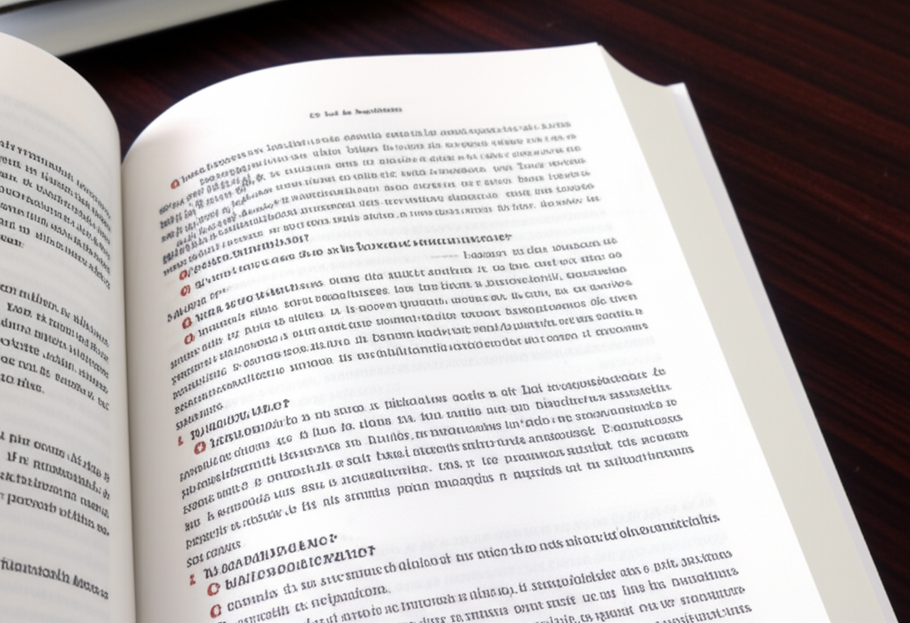 Imagem de um livro da Lei do Inquilinato aberto, destacando artigos relevantes sobre responsabilidades de proprietários e inquilinos.