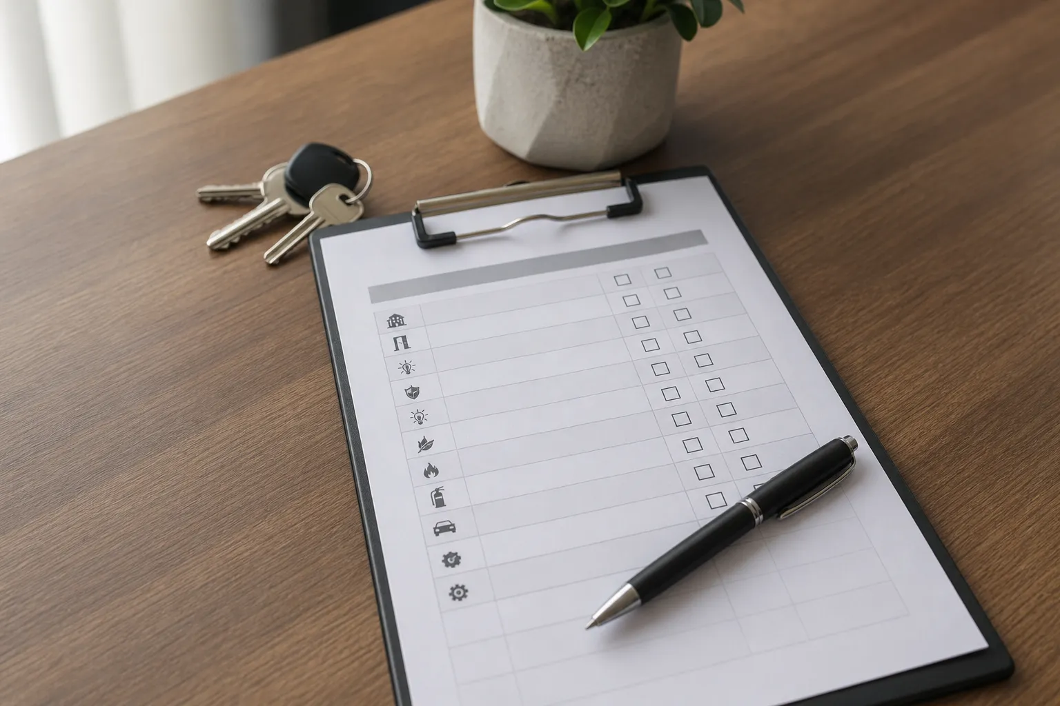 Checklist de vistoria condominial é organizado antes de atendimento técnico.