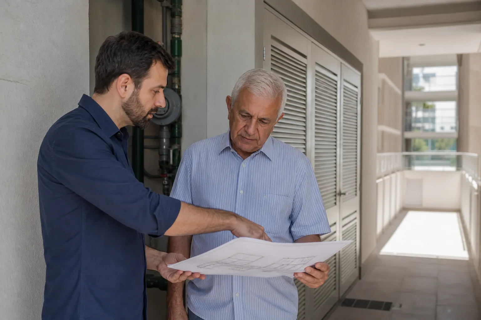 Técnicos comparam escuta técnica e termografia para fechar o diagnóstico.