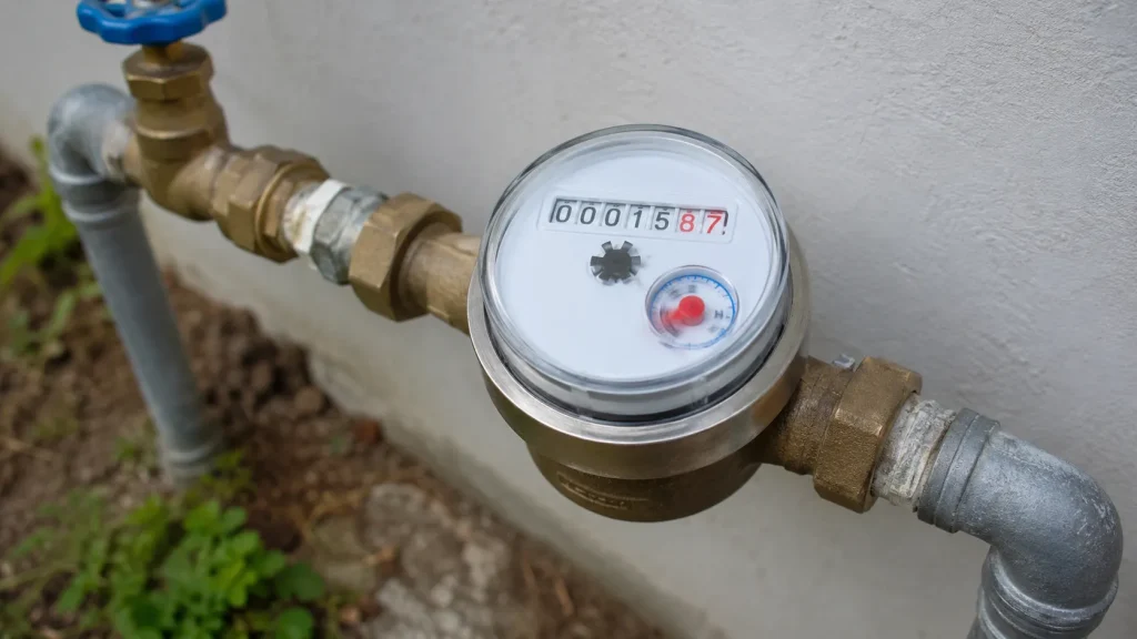 Hidrômetro girando pode indicar vazamento oculto em tubulação residencial.