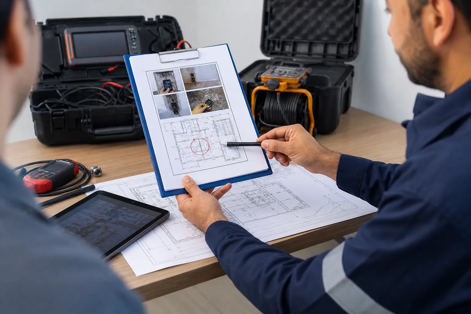 Laudo técnico organiza o diagnóstico após o teste com gás traçador.