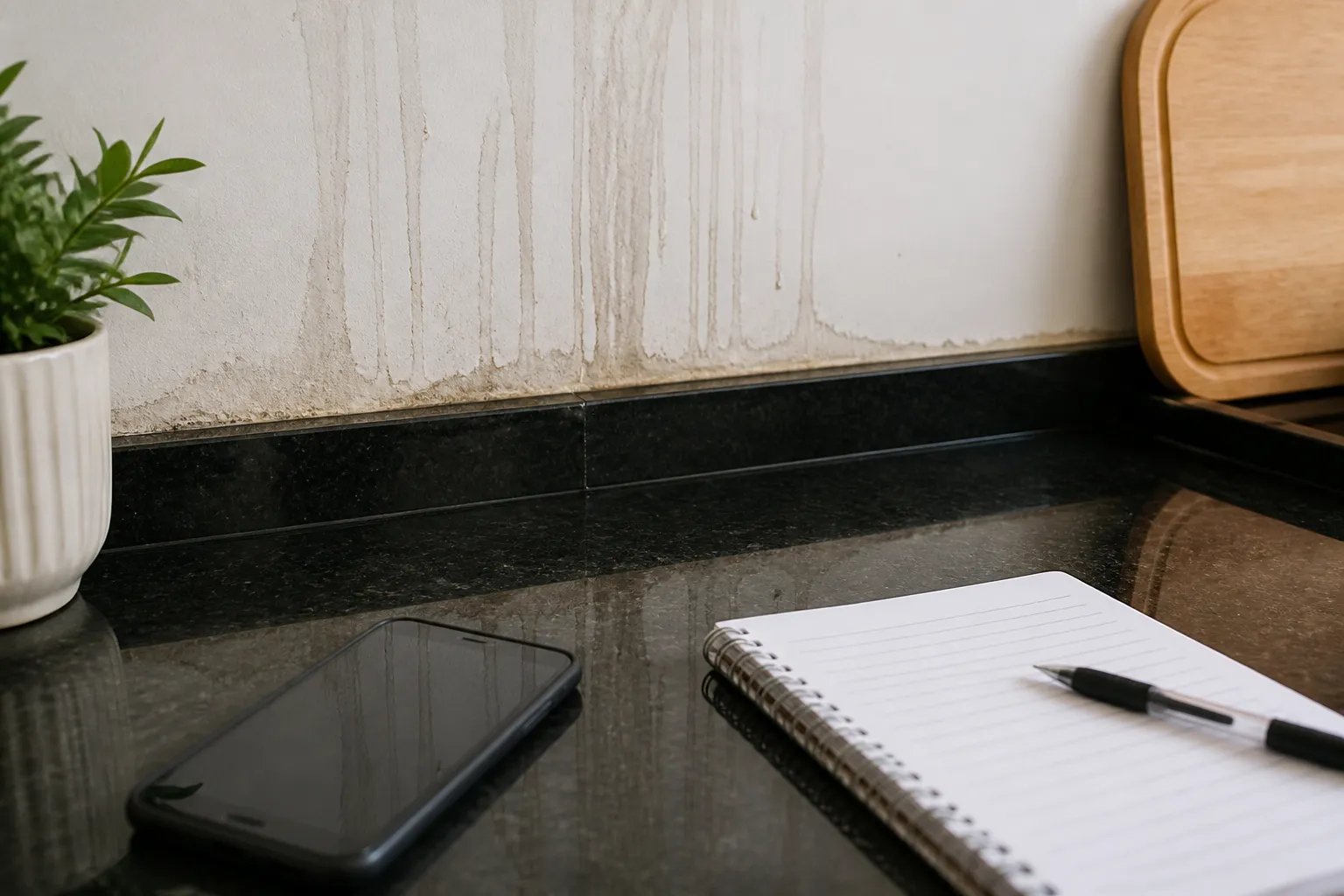 Registro de observações para agua escorrendo na parede causas.