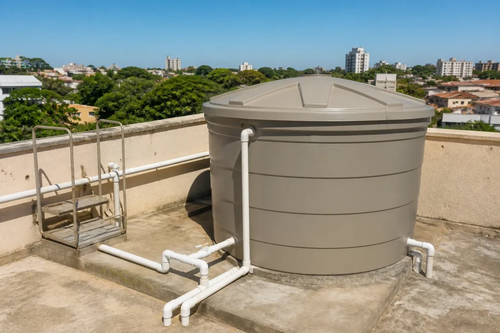 Sinal inicial relacionado a caixa dagua de condominio checklist em imóvel residencial.