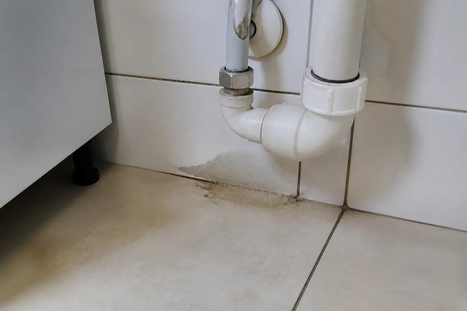 Sinal inicial relacionado a como saber se o cano esta vazando em imóvel residencial.