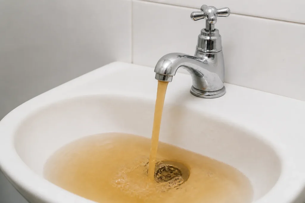 Sinal inicial relacionado a controle de qualidade da agua cuidados em imóvel residencial.
