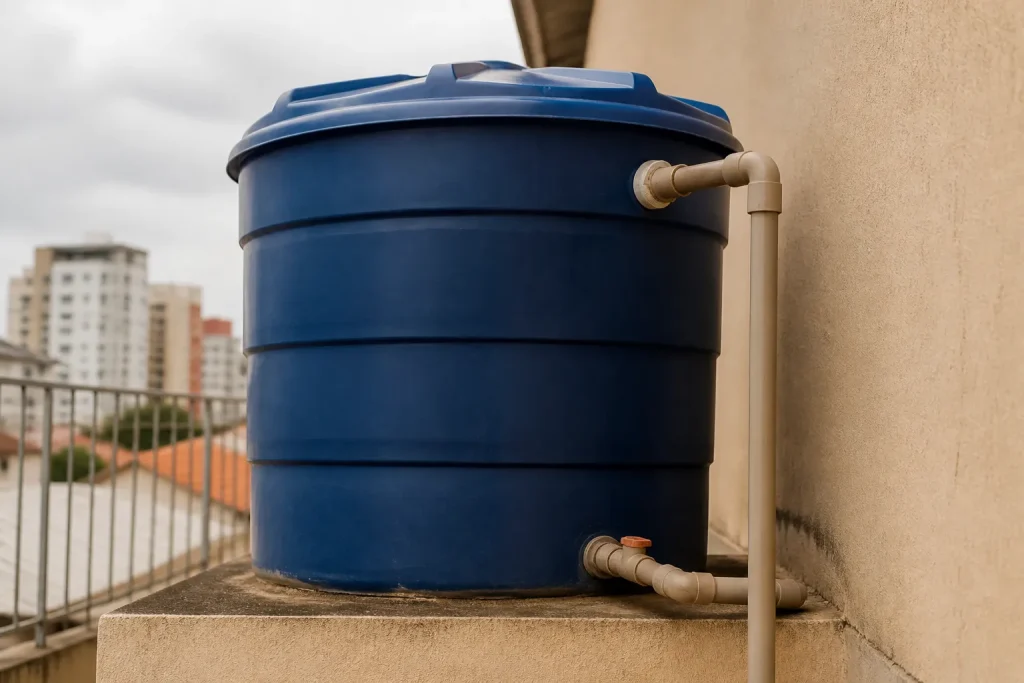 Sinal inicial relacionado a manutencao de caixa dagua em condominio em imóvel residencial.