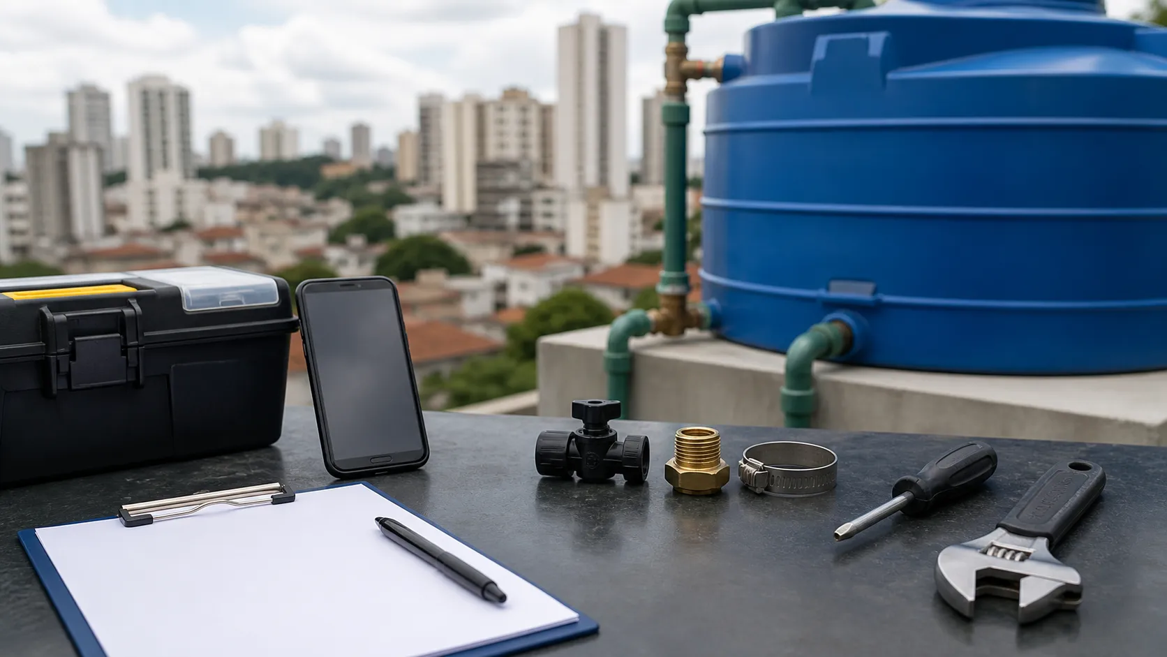 Registro de observações para manutencao de reservatorio em sao paulo.