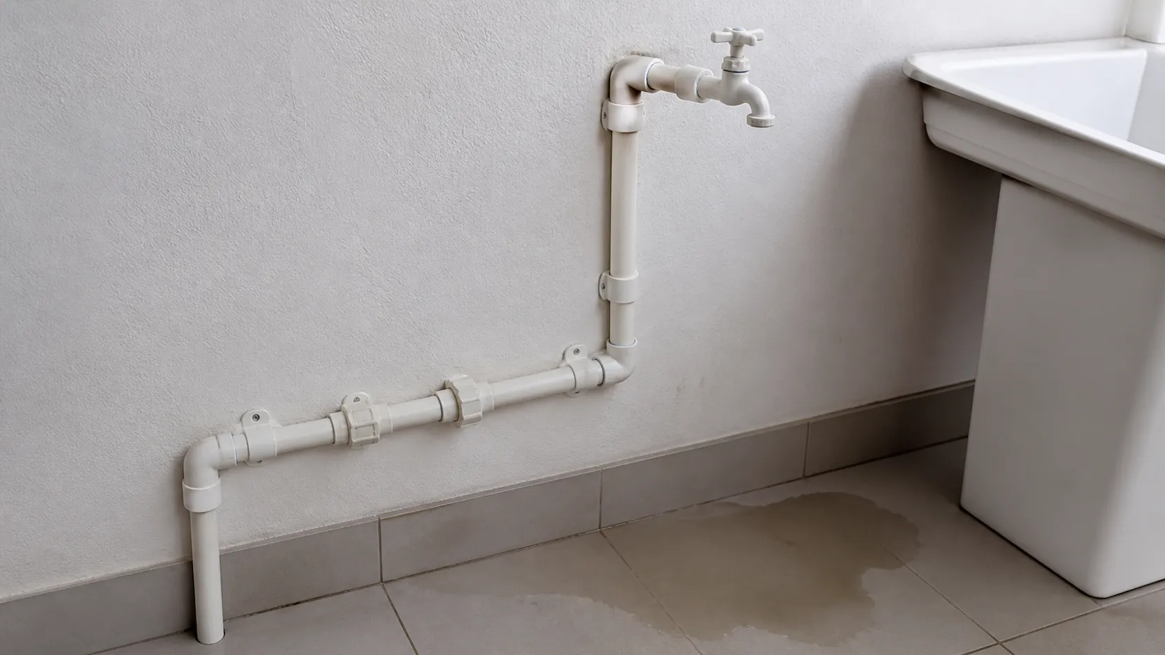 Sinal inicial relacionado a vazamento em rede fria como localizar em imóvel residencial.